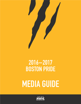 2016–2017 Boston Pride Media Guide 2016–2017 Media Guide