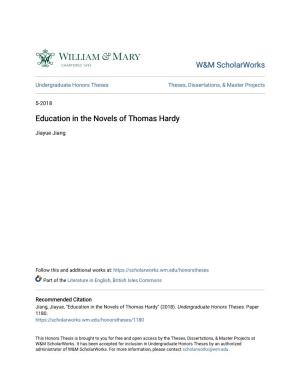 Education in the Novels of Thomas Hardy