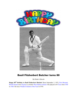 Happy 80Th Birthday Basil Butcher