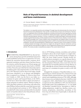Role of Thyroid Hormones in Skeletal Development and Bone Maintenance