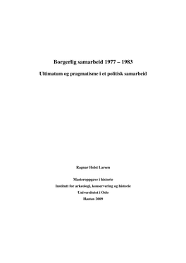 Borgerlig Samarbeid 1977 – 1983