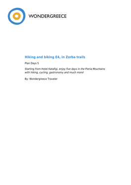 Hiking and Biking E4, in Zorba Trails