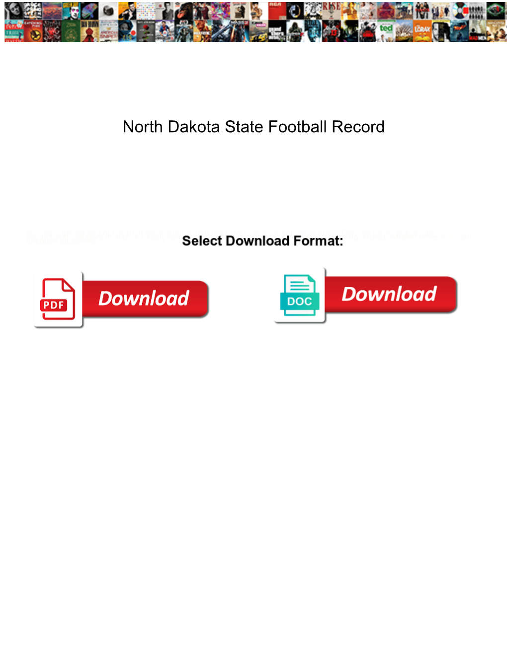 North Dakota State Football Record