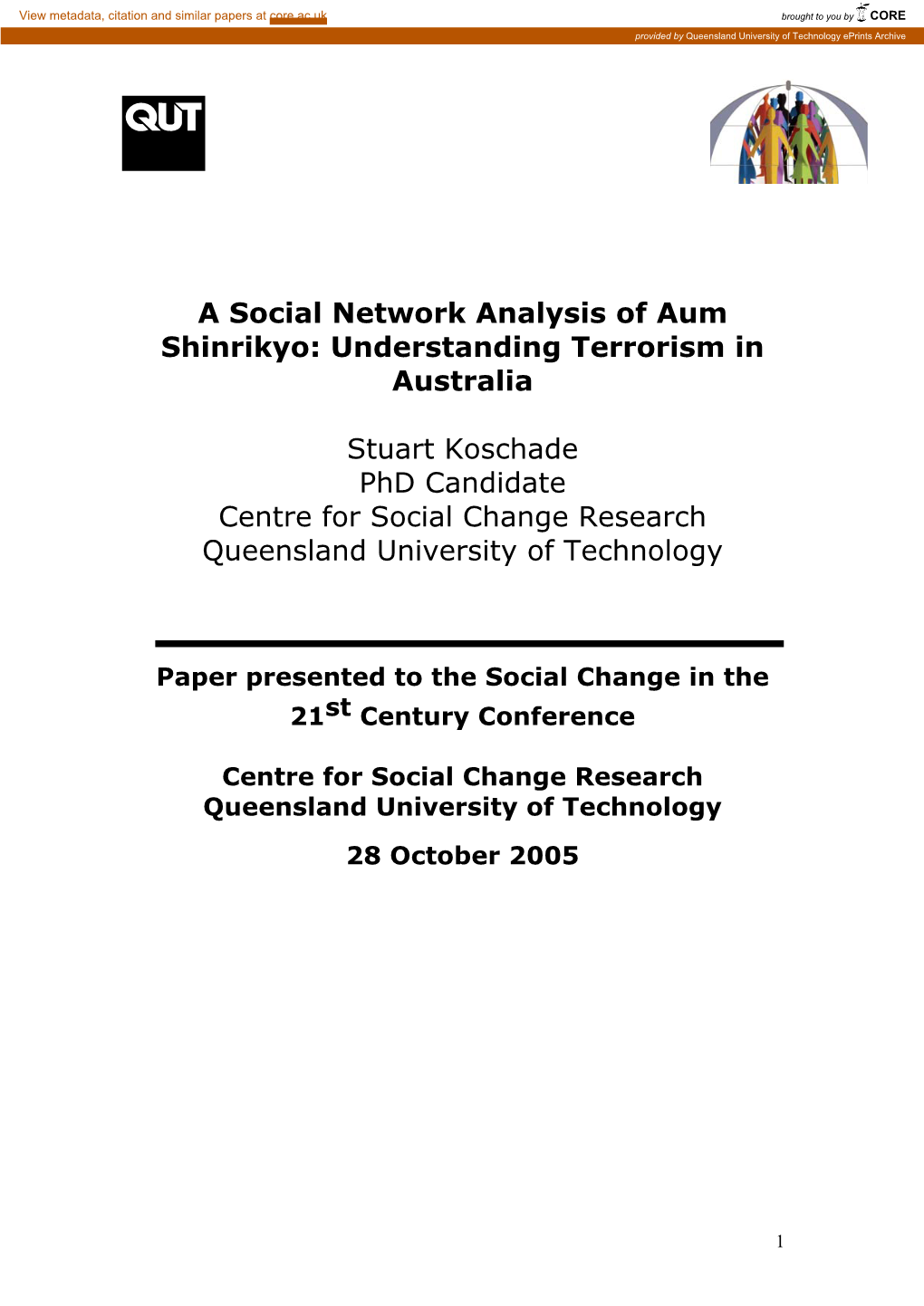 A Social Network Analysis of Aum Shinrikyo: The