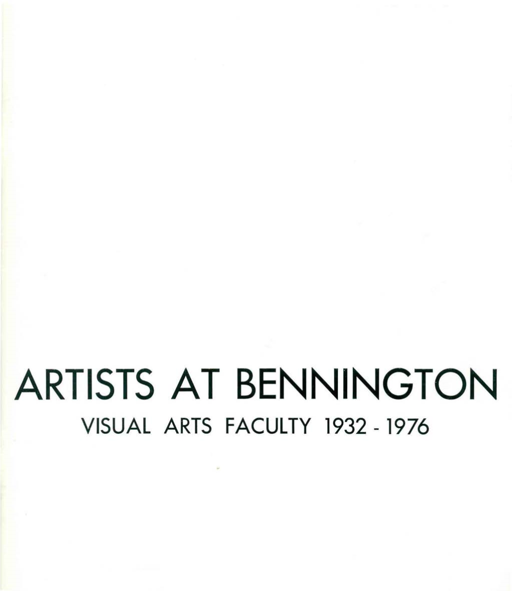 Artists at Bennington Visual Arts Faculty 1932 - 1976