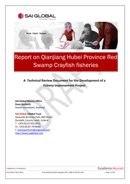Report on Qianjiang Hubei Province Red Swamp Crayfish Fisheries
