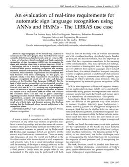 An Evaluation of Real-Time Requirements for Automatic Sign Language Recognition Using Anns and Hmms - the LIBRAS Use Case