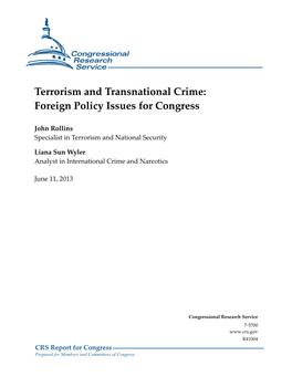 Terrorism and Transnational Crime: Foreign Policy Issues for Congress