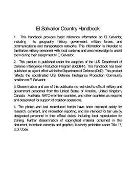 El Salvador Country Handbook