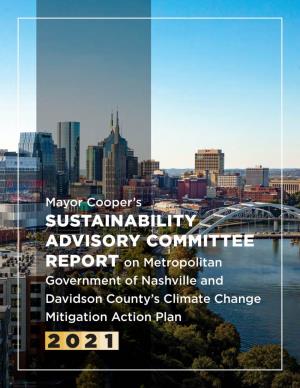 Metro Nashville Mayor's Office Sustainability Advisory Committee