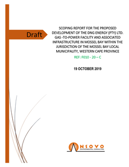 Draft Scoping Report for the Proposed Development Of