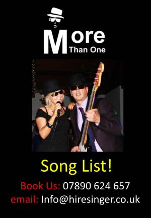 Song List! Book Us: 07890 624 657 Email: Info@Hiresinger.Co.Uk Oh Boy (Buddy Holly) 1958