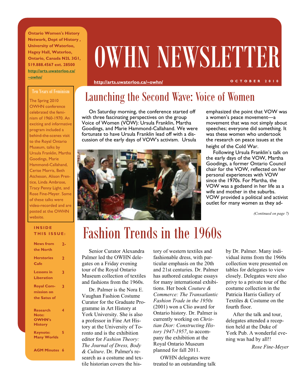 Owhn Newsletter