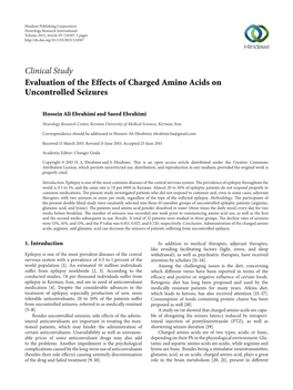 Evaluation of the Effects of Charged Amino Acids on Uncontrolled Seizures