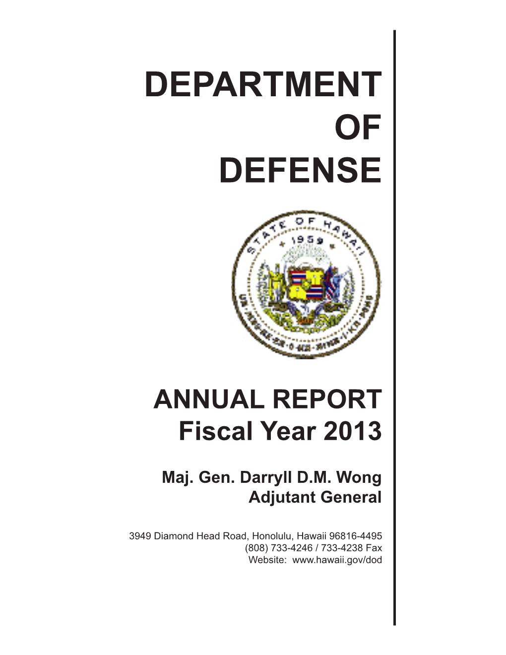 ANNUAL REPORT Fiscal Year 2013