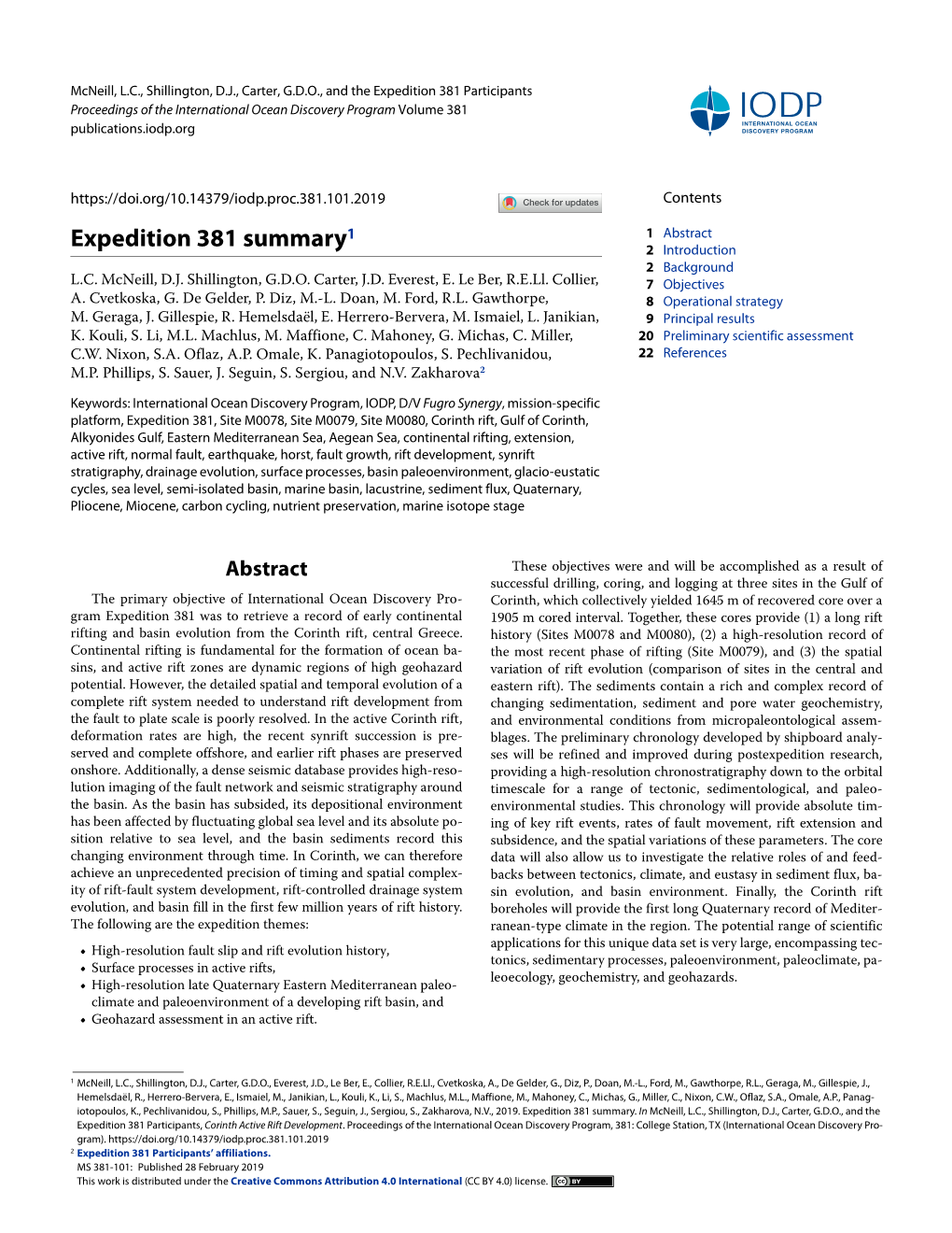 Expedition 381 Summary 2 Introduction 2 Background L.C