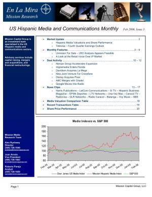 US Hispanic Media and Communications Monthly Feb 2006, Issue 3