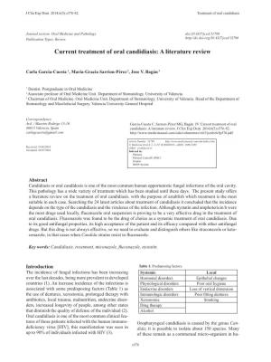 Current Treatment of Oral Candidiasis: a Literature Review