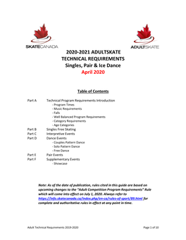 View 2020-2021 Adult Technical Program Requirements