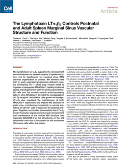 The Lymphotoxin LT&Alpha;1&Beta;2 Controls Postnatal And