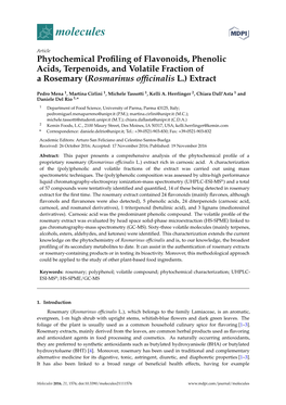Phytochemical Profiling of Flavonoids, Phenolic Acids