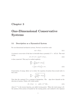 One-Dimensional Conservative Systems