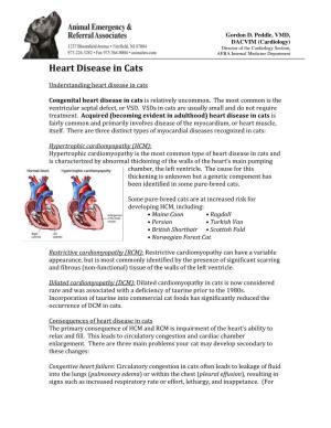 Brochure Title: Heart Disease in Cats