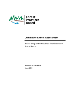 Cumulative Effects Assessment