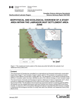 Biophysical and Ecological Overview of a Study Area Within the Labrador Inuit Settlement Area Zone