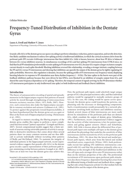 Frequency-Tuned Distribution of Inhibition in the Dentate Gyrus