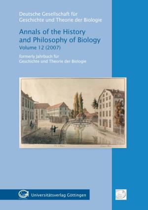 Annals of the History and Philosophy of Biology, Volume 12 (2007) Ed