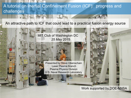 A Tutorial on Inertial Confinement Fusion (ICF): Progress and Challenges