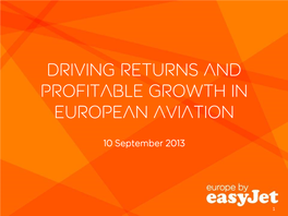 Driving Returns and Profitable Growth in European Aviation