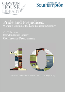 Pride and Prejudices: Women’S Writing of the Long Eighteenth Century