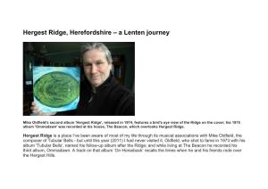 Hergest Ridge, Herefordshire – a Lenten Journey