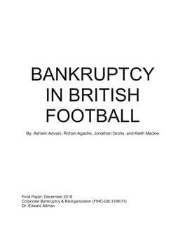 Bankruptcy in British Football