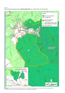 Map B: Recommended Prospecting Areas, Lerderderg State Park