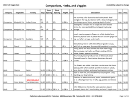 2021 Fall Veggie Sale for Sale List Rev. 1.Xlsx