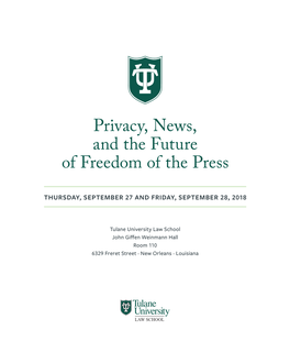 Privacy, News, and the Future of Freedom of the Press