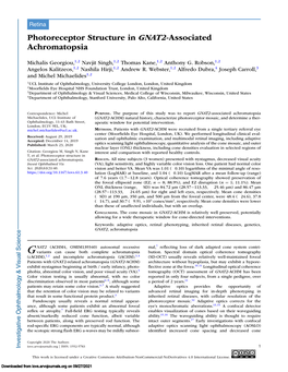 Photoreceptor Structure in GNAT2-Associated Achromatopsia