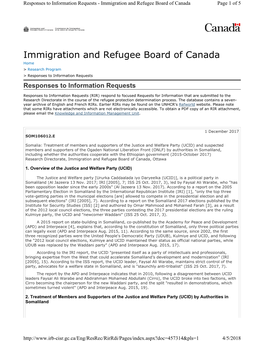 Immigration and Refugee Board of Canada Page 1 of 5