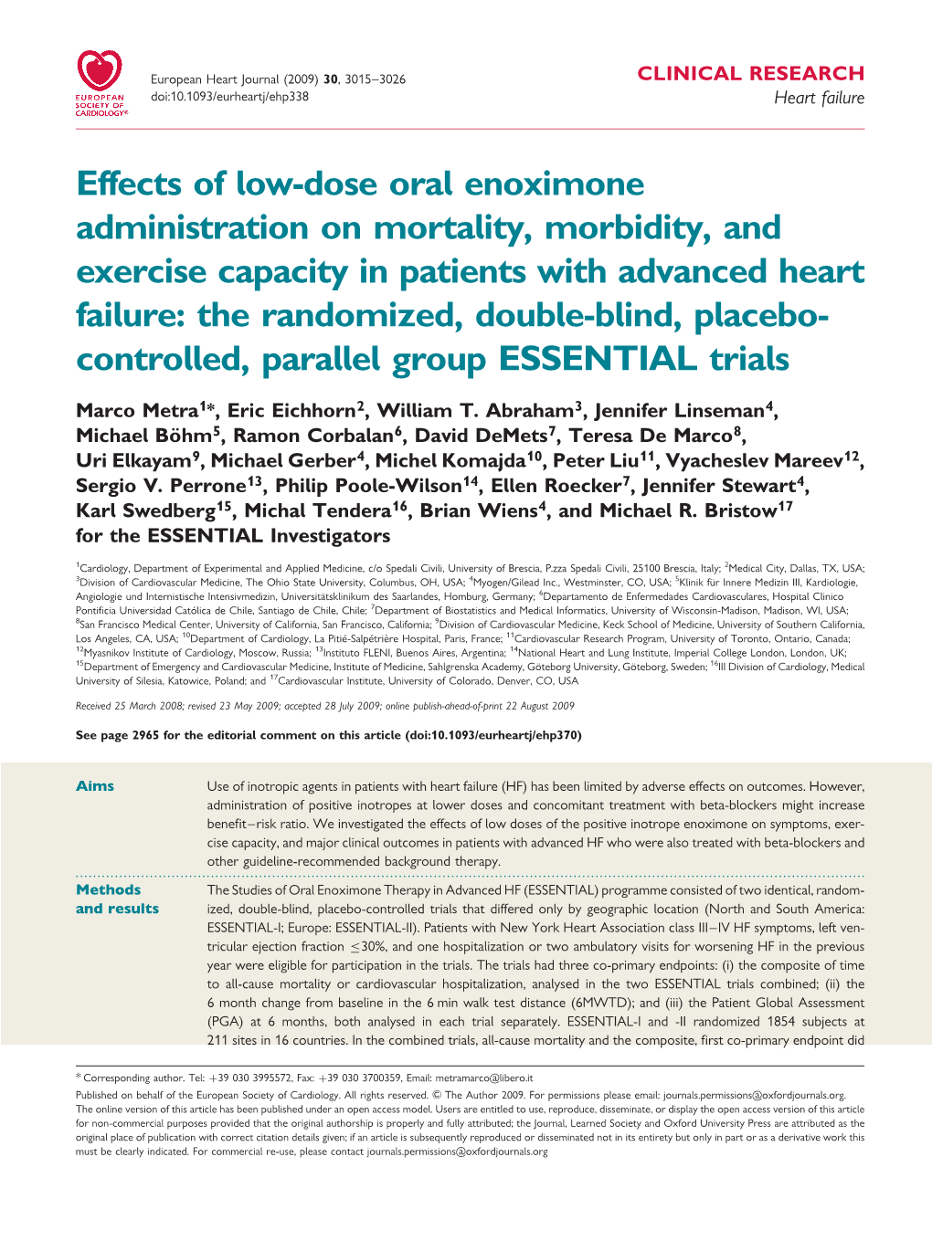 Effects of Low-Dose Oral Enoximone Administration on Mortality