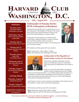 HCW Newsletter July August