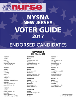 New Jersey 2017 ENDORSED CANDIDATES
