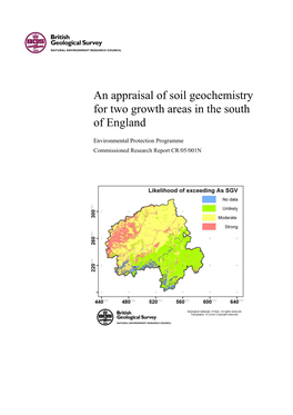 An Appraisal of Soil Geochemistry for Two Growth Areas in the South of England