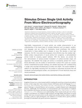 Stimulus Driven Single Unit Activity from Micro-Electrocorticography