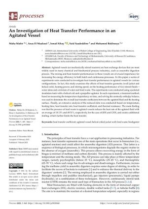 An Investigation of Heat Transfer Performance in an Agitated Vessel