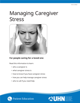 Managing Caregiver Stress