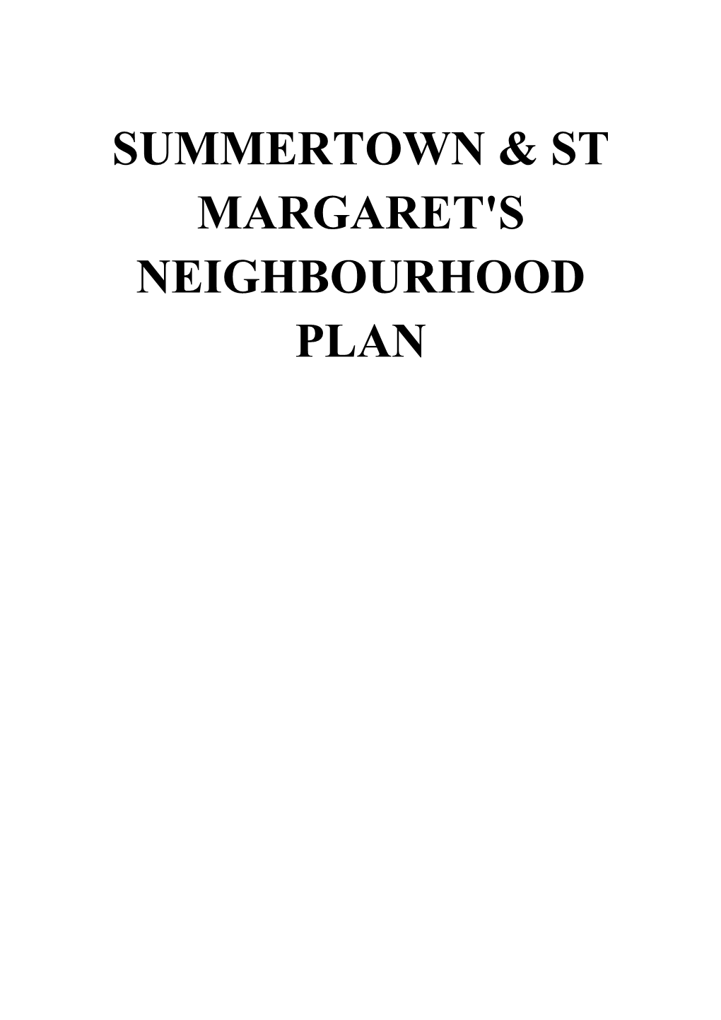 Summertown & St Margaret's Neighbourhood Plan