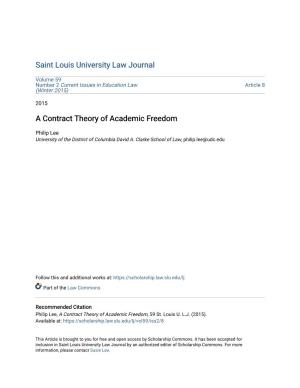 A Contract Theory of Academic Freedom